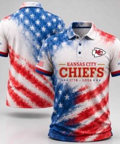 Unisex Kansas City Chiefs America 250 Years Of Freedom Graphic Polo Shirt for Football Fans