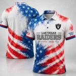 Unisex Las Vegas Raiders America 250 Years Of Freedom Graphic Polo Shirt for Football Fans