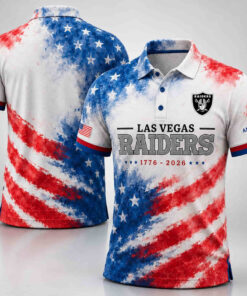 Unisex Las Vegas Raiders America 250 Years Of Freedom Graphic Polo Shirt for Football Fans