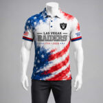 Unisex Las Vegas Raiders America 250 Years Of Freedom Graphic Polo Shirt for Football Fans