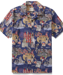Unisex Looking Back To 1777 Patriotic Hawaiian Shirt for American History Fans