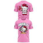 Unisex Los Angeles Angels x Hello Kitty Day 2026 Graphic Pink Shirt for Baseball Fans