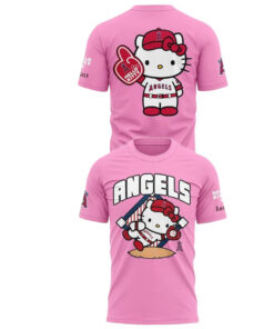 Unisex Los Angeles Angels x Hello Kitty Day 2026 Graphic Pink Shirt for Baseball Fans