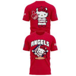 Unisex Los Angeles Angels x Hello Kitty Day 2026 Graphic Red Shirt for Baseball Fans