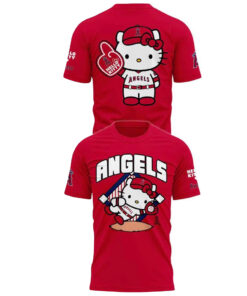 Unisex Los Angeles Angels x Hello Kitty Day 2026 Graphic Red Shirt for Baseball Fans