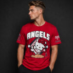 Unisex Los Angeles Angels x Hello Kitty Day 2026 Graphic Red Shirt for Baseball Fans