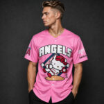 Unisex Los Angeles Angels x Hello Kitty Day 2026 Pink Baseball Jersey for Baseball Fans