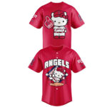 Unisex Los Angeles Angels x Hello Kitty Day 2026 Red Baseball Jersey for Baseball Fans