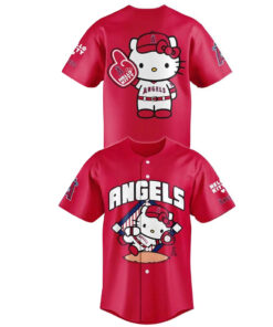 Unisex Los Angeles Angels x Hello Kitty Day 2026 Red Baseball Jersey for Baseball Fans