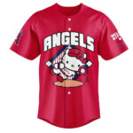 Unisex Los Angeles Angels x Hello Kitty Day 2026 Red Baseball Jersey for Baseball Fans