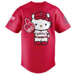 Unisex Los Angeles Angels x Hello Kitty Day 2026 Red Baseball Jersey for Baseball Fans