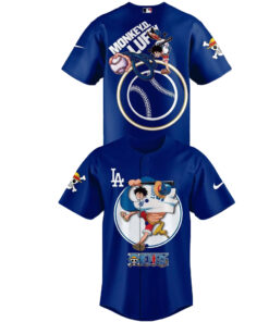 Unisex Los Angeles Dodgers One Piece Night 2026 Blue Baseball Jersey for Anime and Baseball Fans