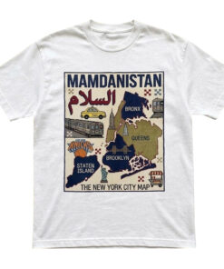Unisex Mamdanistan New York City Map Graphic Shirt for Political and City Culture Fans