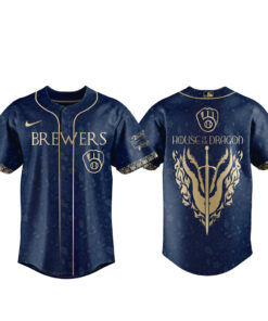 Unisex Milwaukee Brewers 2026 House of the Dragon Night Navy Baseball Jersey for Baseball Fans