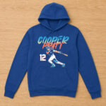 Unisex Milwaukee Brewers Cooper Pratt Slugger Swing Number Graphic Shirt for Baseball Fans