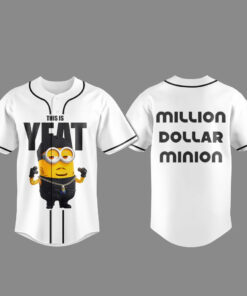 Unisex Minions x Yeat The Love Lyfe Tour 2026 Million Dollar Minion Baseball Jersey for Music and Movie Fans
