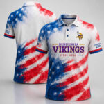 Unisex Minnesota Vikings America 250 Years Of Freedom Graphic Polo Shirt for Football Fans