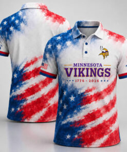 Unisex Minnesota Vikings America 250 Years Of Freedom Graphic Polo Shirt for Football Fans