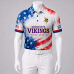 Unisex Minnesota Vikings America 250 Years Of Freedom Graphic Polo Shirt for Football Fans