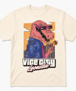 Unisex Neon City Vibes Jason Vice City Leonida Alligator Graphic Shirt for Gaming Fans
