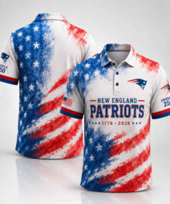 Unisex New England Patriots America 250 Years Of Freedom Graphic Polo Shirt for Football Fans