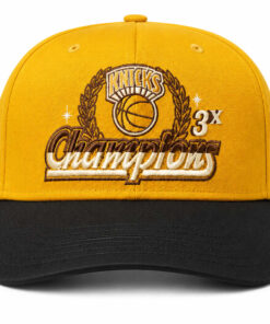 Unisex New York Knicks 3x Champions Gold 2026 Graphic Hat for Basketball Fans