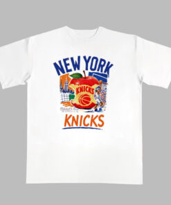 Unisex New York Knicks Concrete Apple Paint Graphic Shirt for Basketball Fans