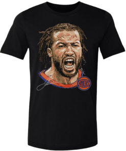 Unisex New York Knicks Jalen Brunson Black Portrait Graphic Shirt for Basketball Fans