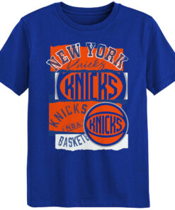 Unisex New York Knicks Outerstuff Blue In The Paint Graphic Shirt for Basketball Fans