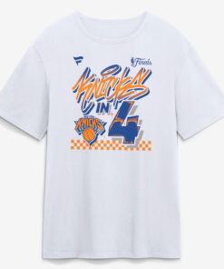 Unisex New York Knicks White In Four Graphic Shirt for Basketball Fans
