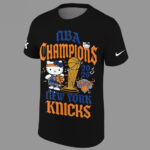 Unisex New York Knicks x Hello Kitty 2026 Finals Champions Graphic Shirt for Basketball Fans