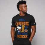 Unisex New York Knicks x Hello Kitty 2026 Finals Champions Graphic Shirt for Basketball Fans
