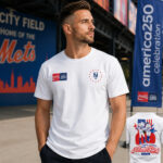Unisex New York Mets America 250th Stars Stripes And Home Run Graphic Shirt for Baseball Fans