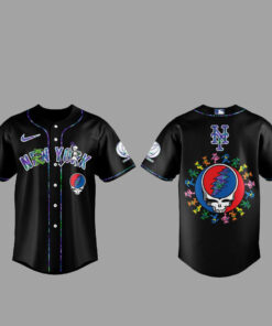 Unisex New York Mets Grateful Dead Night 2026 Black Baseball Jersey for Baseball Fans