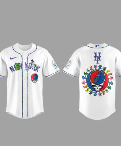 Unisex New York Mets Grateful Dead Night 2026 White Baseball Jersey for Baseball Fans