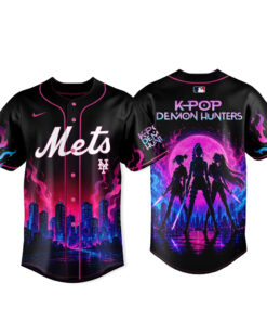 Unisex New York Mets x K-Pop Demon Hunters Night 2026 Baseball Jersey for Baseball and K-Pop Fans