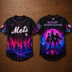 Unisex New York Mets x K-Pop Demon Hunters Night 2026 Baseball Jersey for Baseball and K-Pop Fans