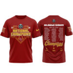 Unisex Oklahoma Sooners 2026 Baseball National Champions Finals Roster Red Graphic Shirt for College Sports Fans