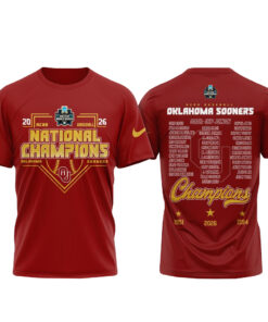 Unisex Oklahoma Sooners 2026 Baseball National Champions Finals Roster Red Graphic Shirt for College Sports Fans