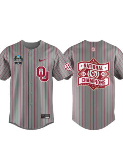 Unisex Oklahoma Sooners 2026 CWS Baseball National Champions Baseball Jersey for College Sports Fans