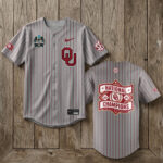 Unisex Oklahoma Sooners 2026 CWS Baseball National Champions Baseball Jersey for College Sports Fans