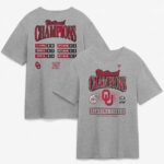Unisex Oklahoma Sooners 2026 NCAA Baseball Men’s College World Series Champions Schedule Graphic Shirt for College Sports Fans
