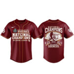 Unisex Oklahoma Sooners 2026 NCAA Baseball National Champions Red Baseball Jersey for College Sports Fans