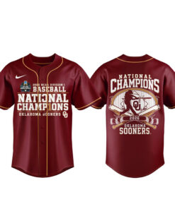 Unisex Oklahoma Sooners 2026 NCAA Baseball National Champions Red Baseball Jersey for College Sports Fans