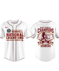 Unisex Oklahoma Sooners 2026 NCAA Baseball National Champions White Baseball Jersey for College Sports Fans