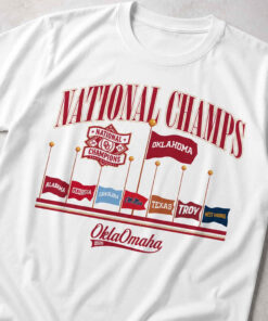 Unisex Oklahoma Sooners Baseball 2026 National Champions Omaha Flags Graphic Shirt for College Sports Fans