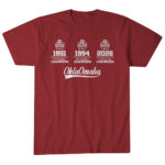 Unisex Oklahoma Sooners Baseball 3 Time National Champions Banners Graphic Shirt for Baseball Fans