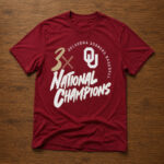 Unisex Oklahoma Sooners Baseball 3-Time National Champions Graphic Shirt for College Sports Fans