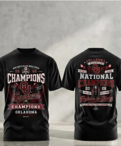 Unisex Oklahoma Sooners Baseball Return To Glory 2026 Champions Graphic Shirt for College Sports Fans