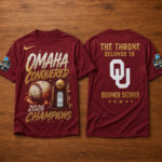 Unisex Oklahoma Sooners National Champions 2026 The Throne Belongs To Boomer Sooner Graphic Shirt for College Sports Fans